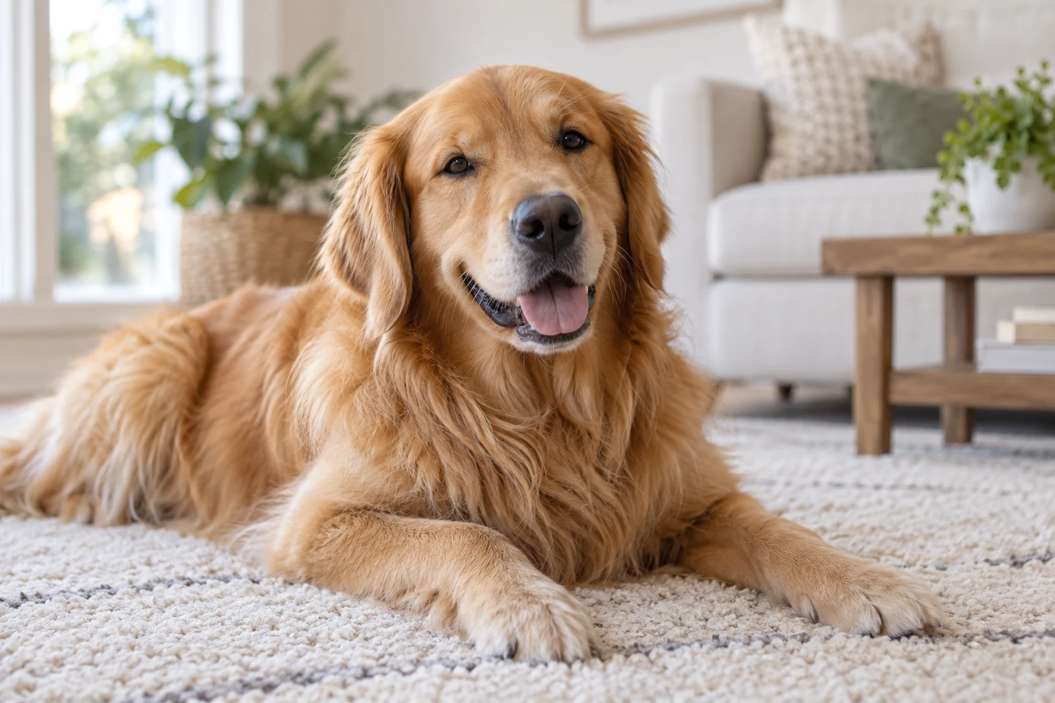穏やかな表情の犬のイメージ